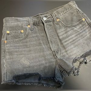 Levi’s 501 Black/Grey High Waist Jean Shorts W28